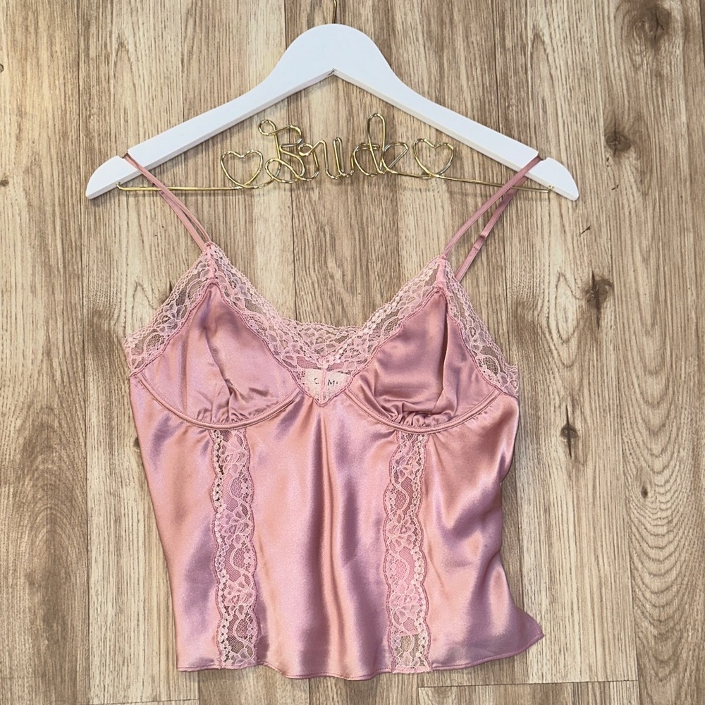 Pink Lace Silk Camisole